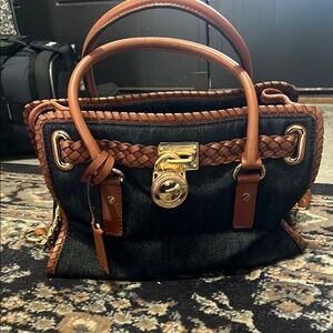 MK Denim and Leather Bag